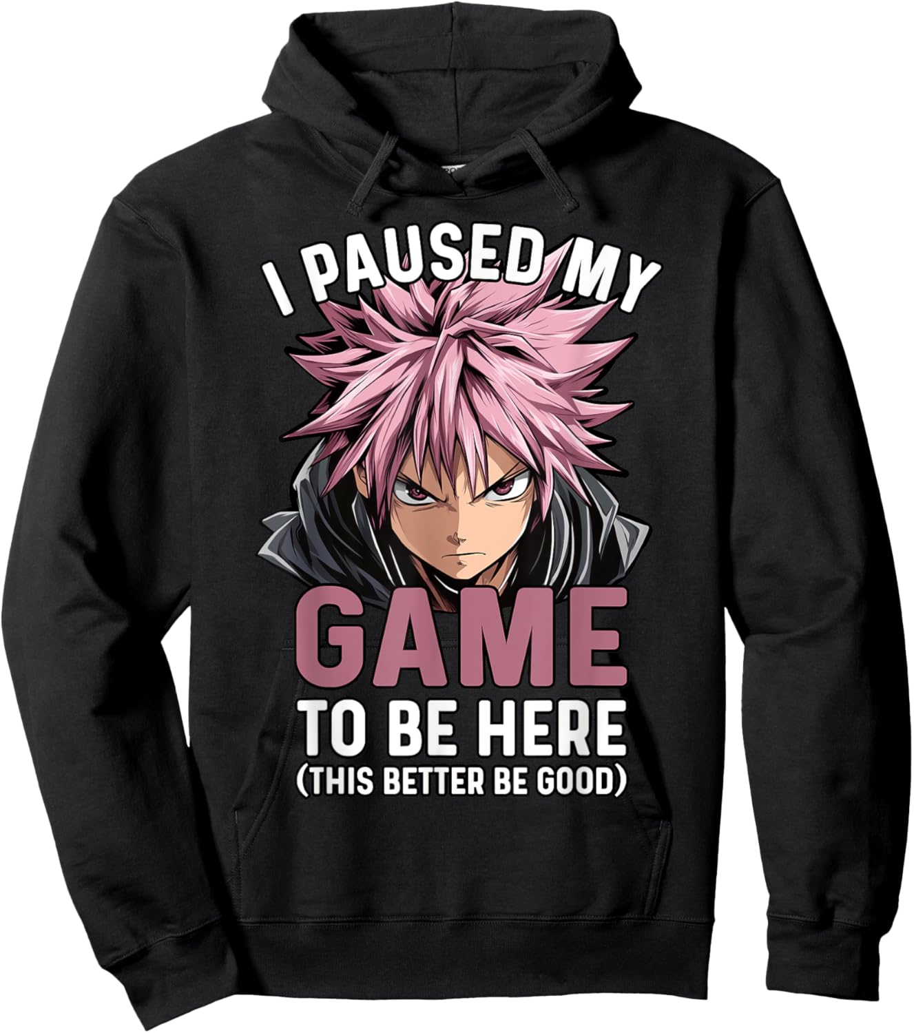 Video Gamer I Paused My Game Funny Teen Boys Anime Manga Hoodie - Hoodie | Black