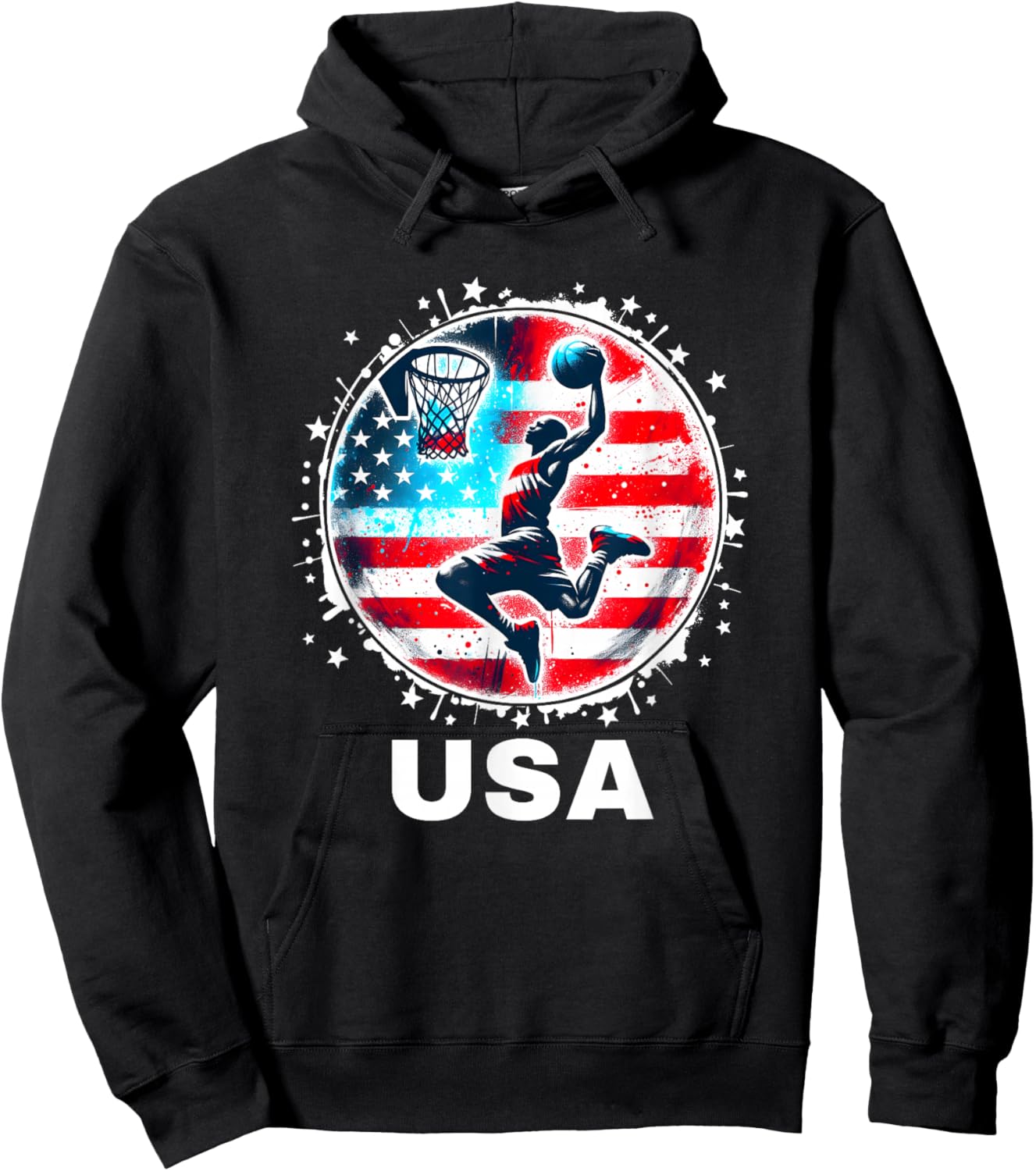 Basketball USA Go USA Team Shirt USA Flag Basketball Hoodie - Hoodie | Black