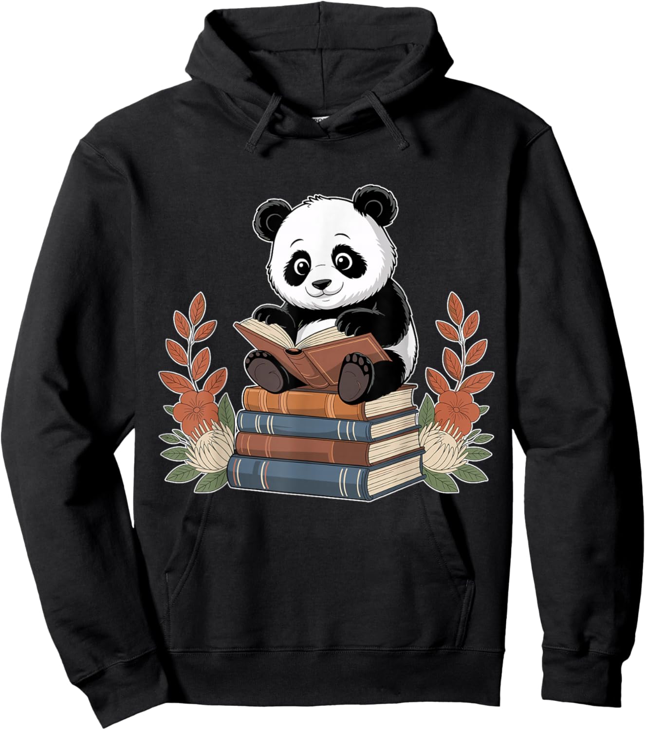 Kawaii Panda Book Lover Reading Books Panda Librarian Hoodie - Hoodie | Black