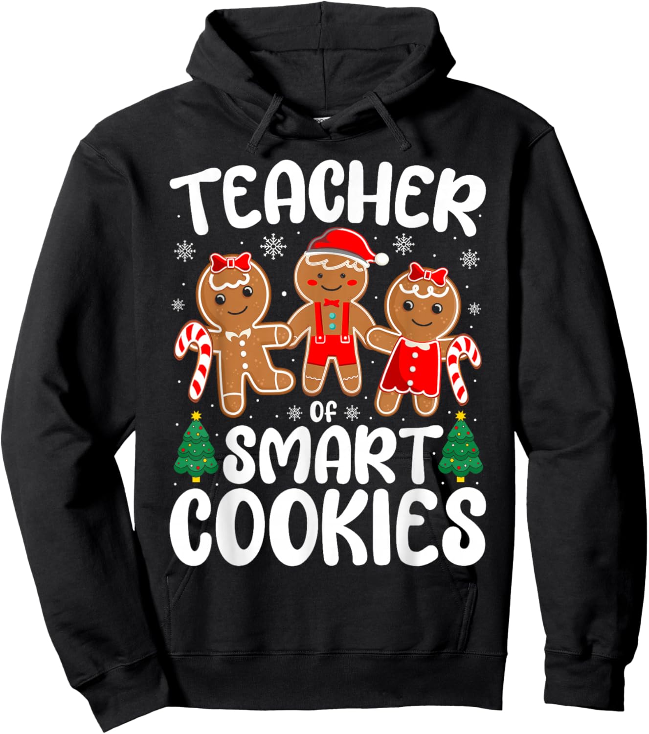 Teacher of Smart Cookies Funny School Christmas Party Women Hoodie - Hoodie | Black