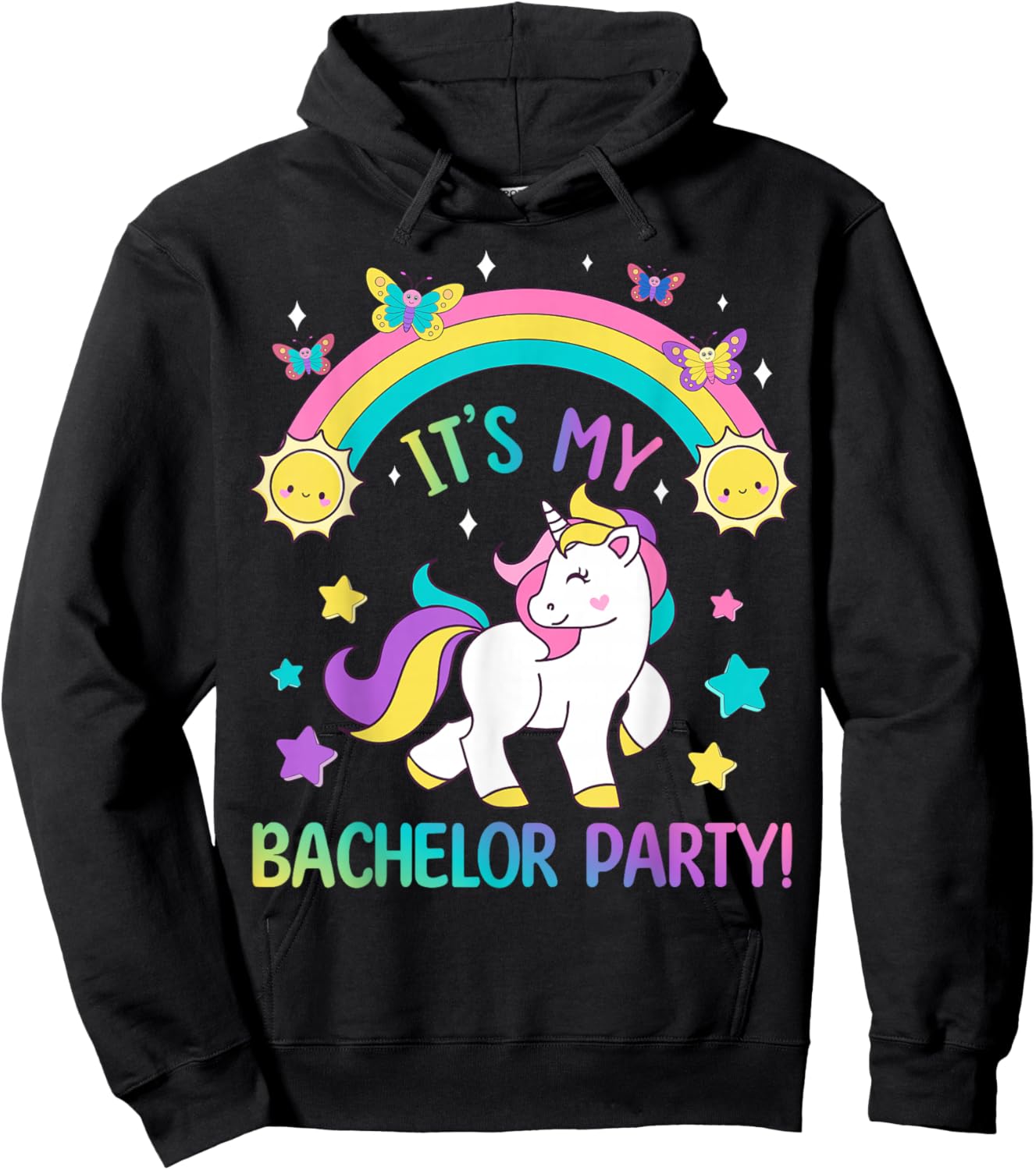 Funny Bachelor Party Groom Unicorn Its My Bachelor Party Hoodie - Hoodie | Black