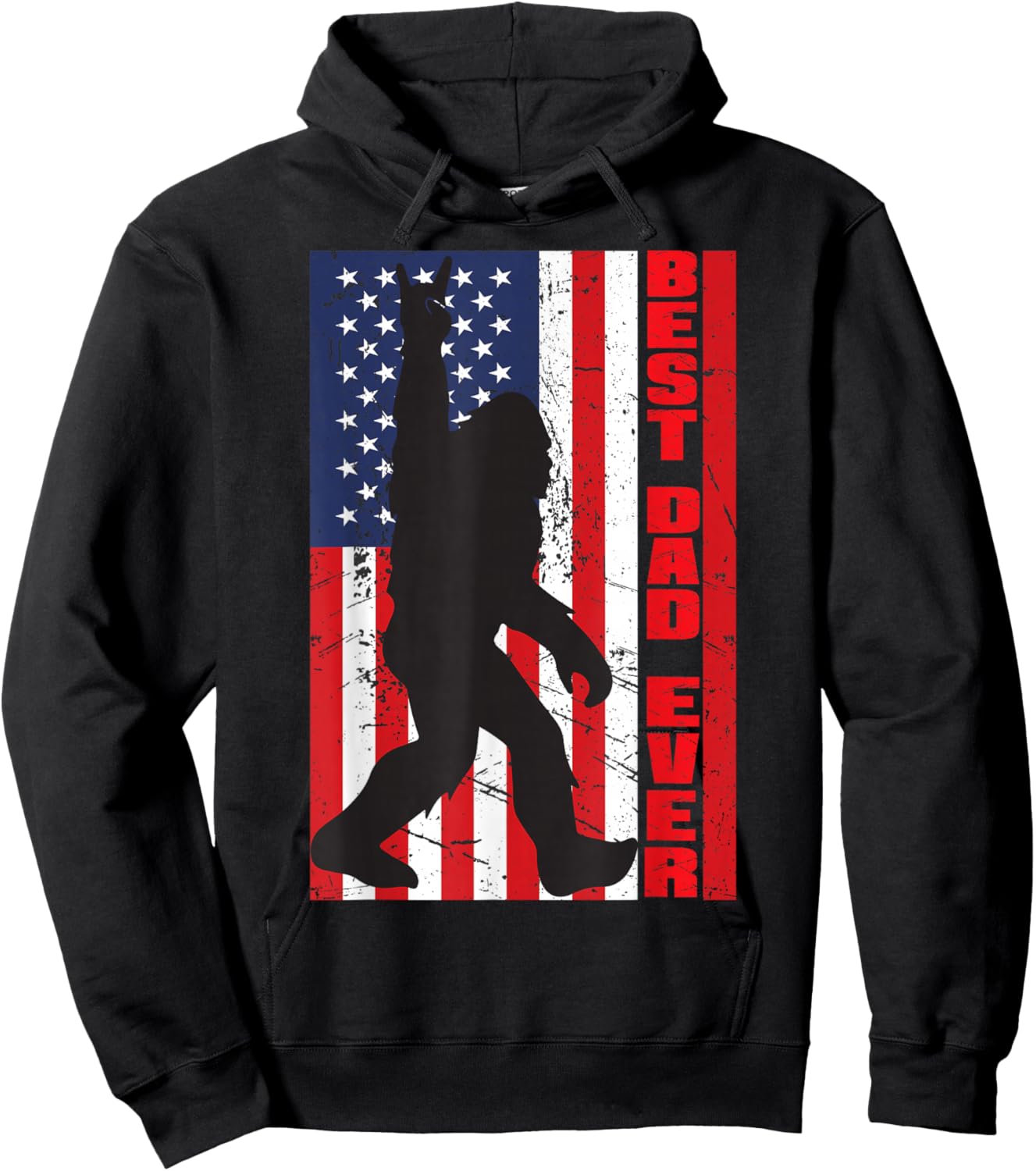 Best Dad Ever Bigfoot Big Foot Sasquatch Father's Day Pa Hoodie - Hoodie | Black