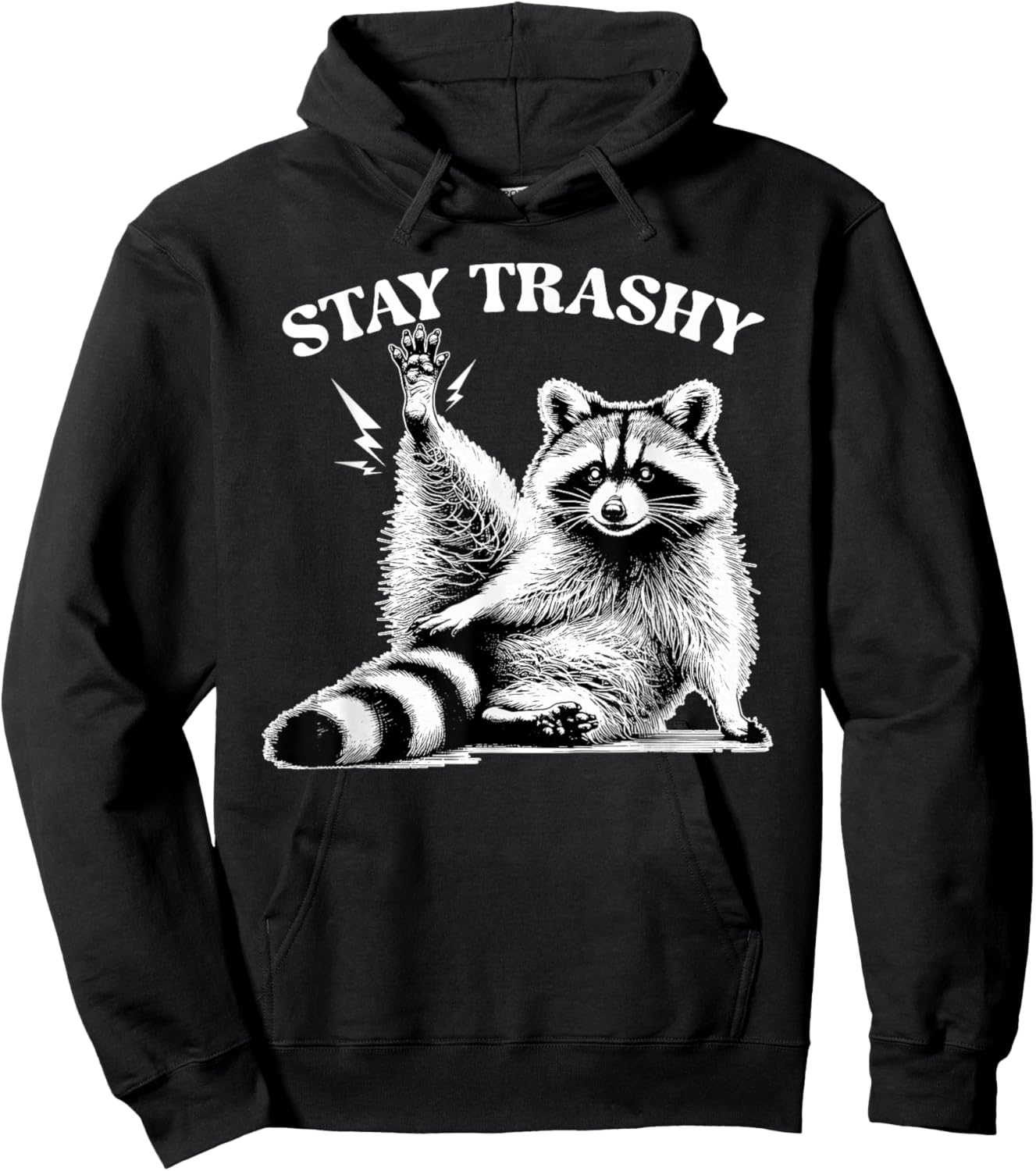 Stay Trashy Raccoon Meme Team Trash Panda Men Women Hoodie - Hoodie | Black