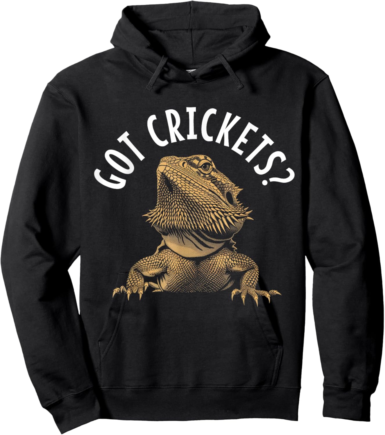 Bearded Dragon Got Crickets? Funny Reptile Hoodie - Hoodie | Black