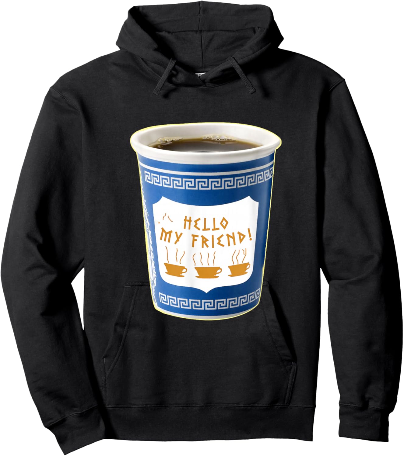 Old School NY New York Hometown Greek Diner Coffee Cup Hoodie - Hoodie | Black