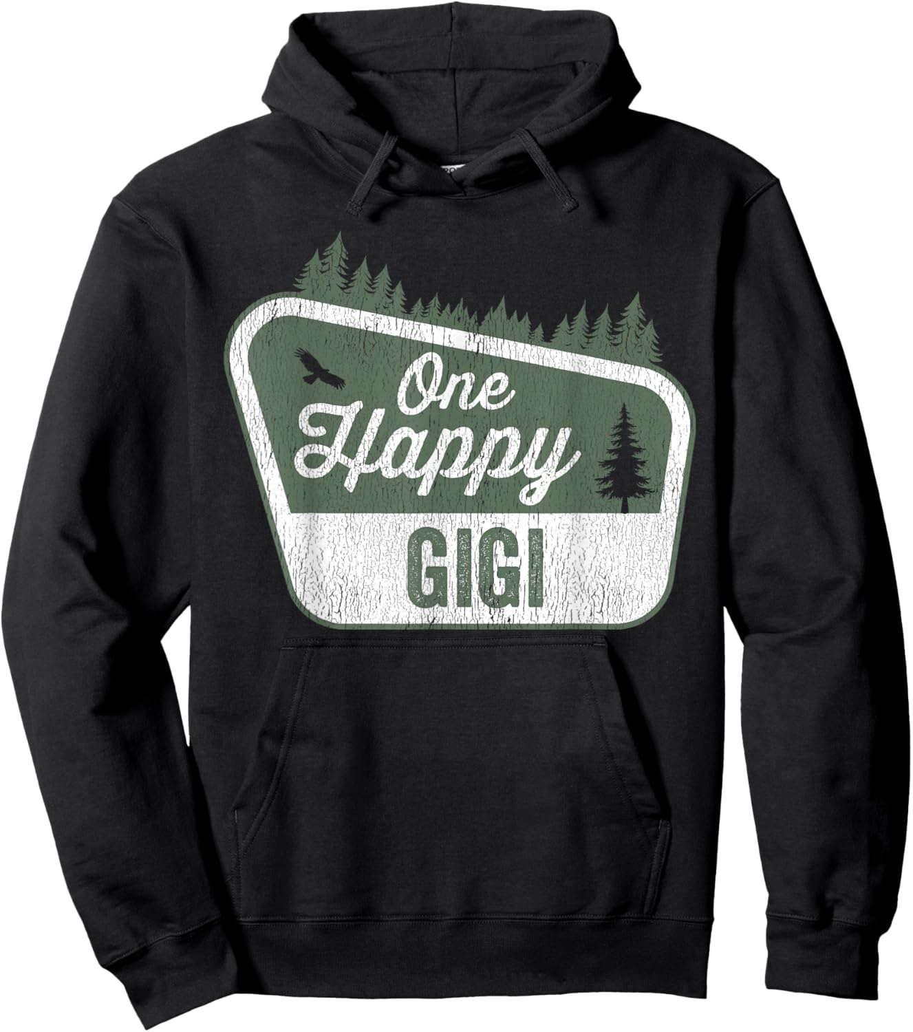 One Happy Gigi Matching Family Birthday Party Camping Hoodie - Hoodie | Black