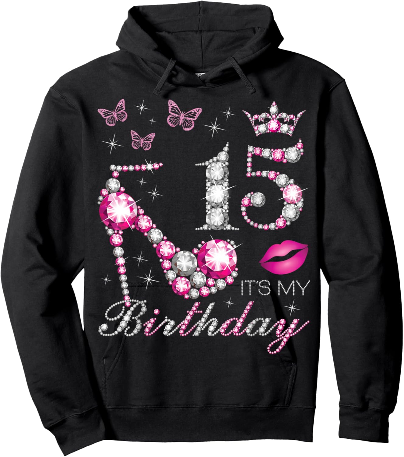 15 It's My Birthday, 15 Years Old, It's My 15th Birthday Hoodie - Hoodie | Black