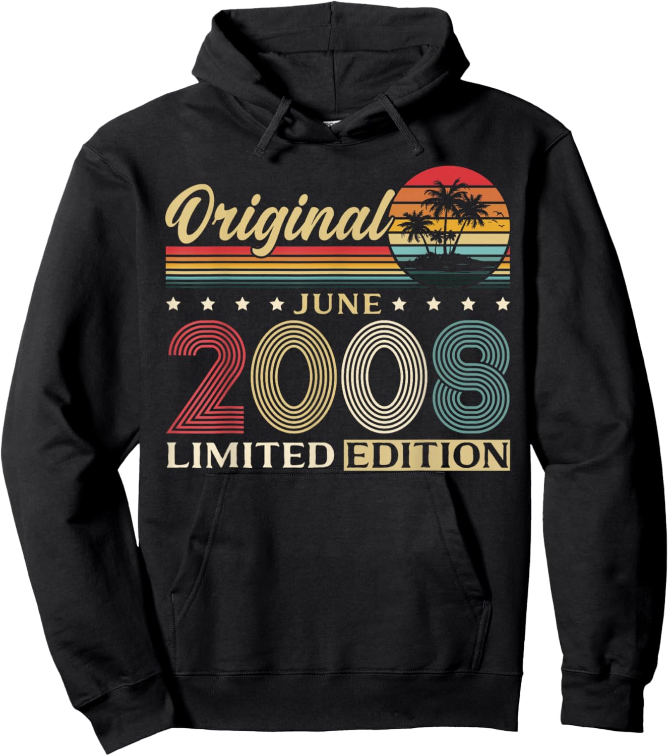 18 Ans Anniversaire Homme Cadeau Juin 2008 Vintage Hoodie - Hoodie | Black