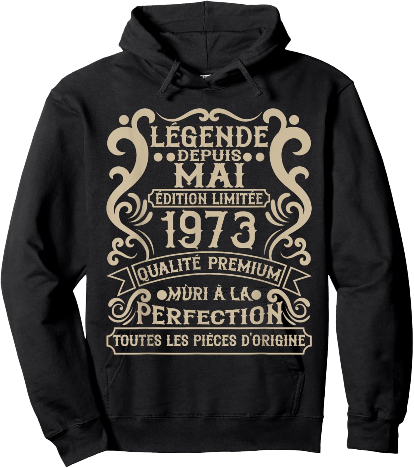 Mai 1973-53 Ans Anniversaire Cadeau Vintage 1973 Hoodie - Hoodie | Black