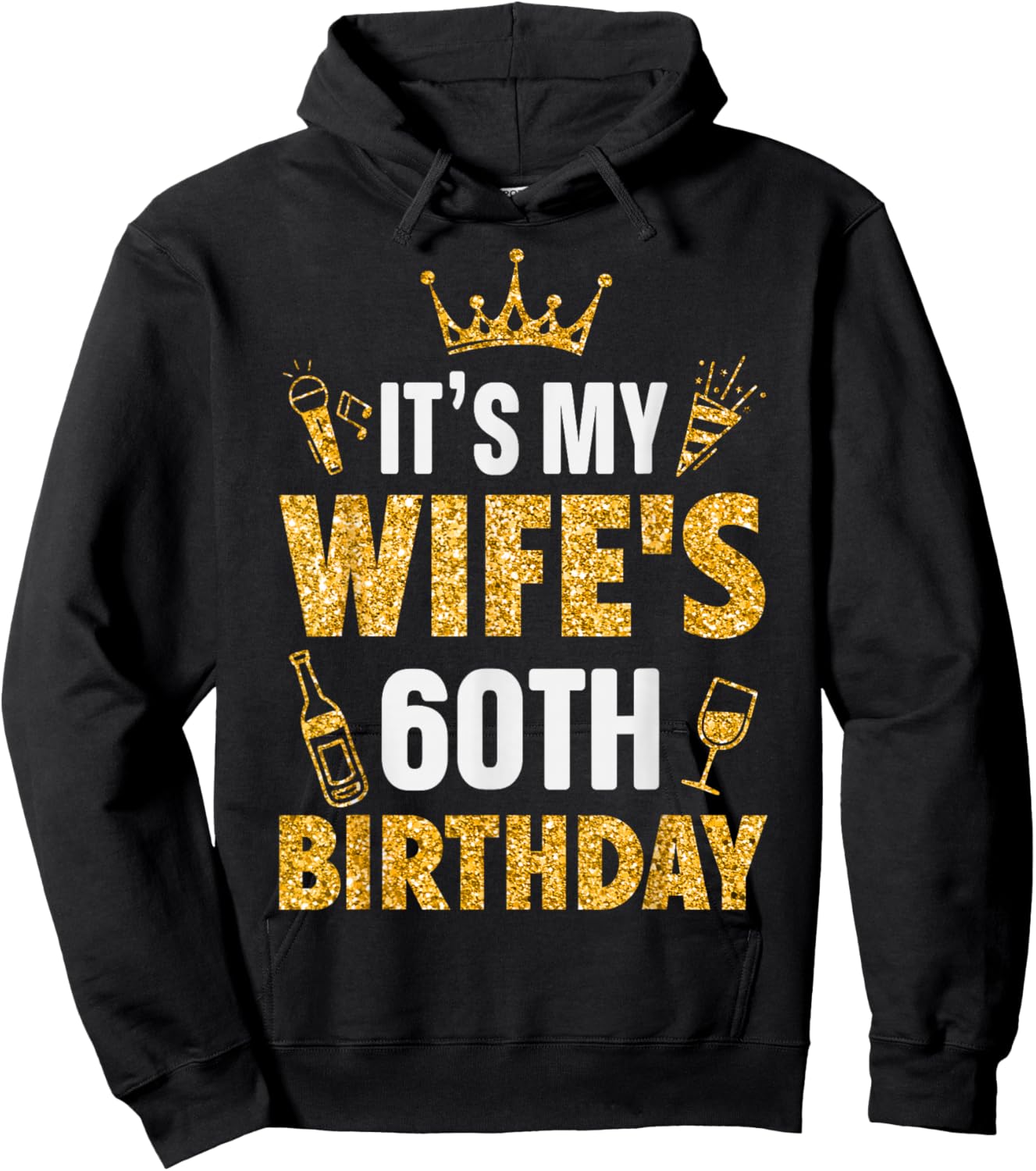 Wife It's My Wife's 60th Birthday 1965 60 Years Old Hoodie - Hoodie | Black