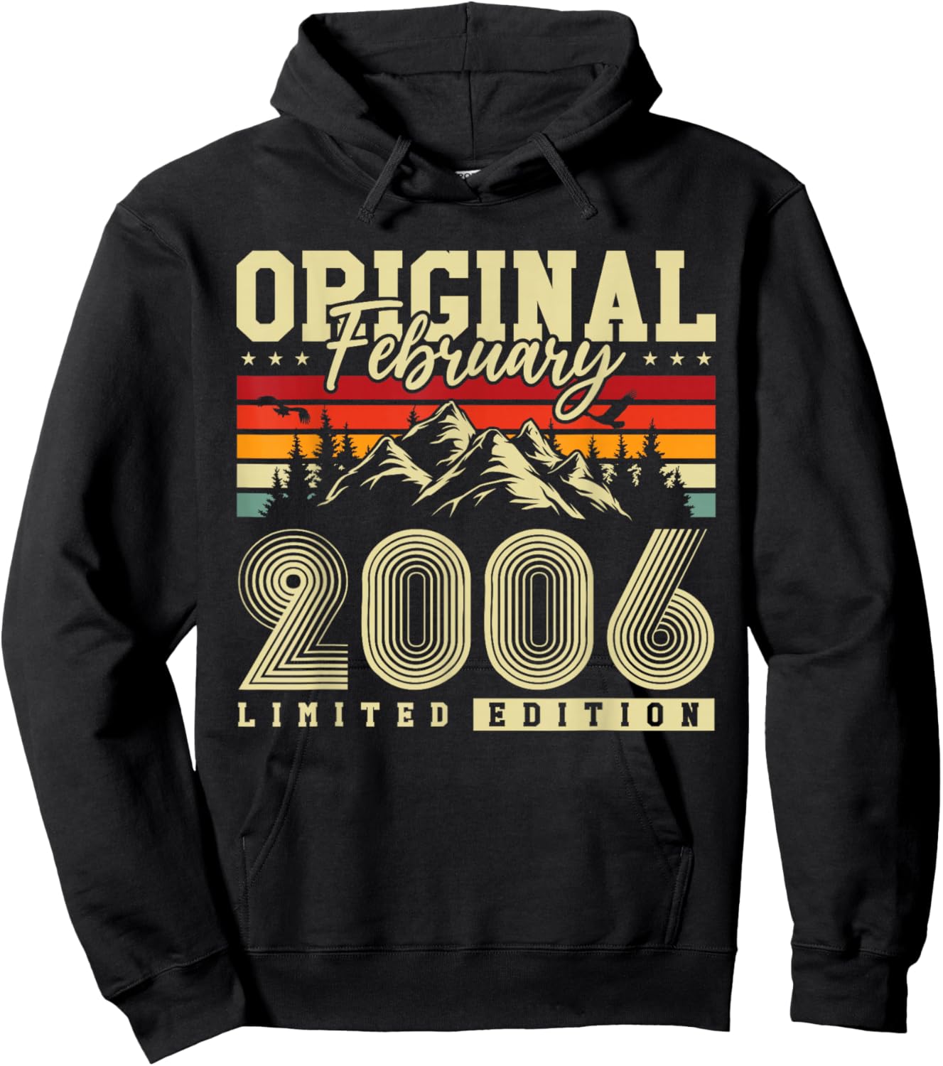 Original February 2006 Birthday Gift 20 Years Vintage Hoodie - Hoodie | Black