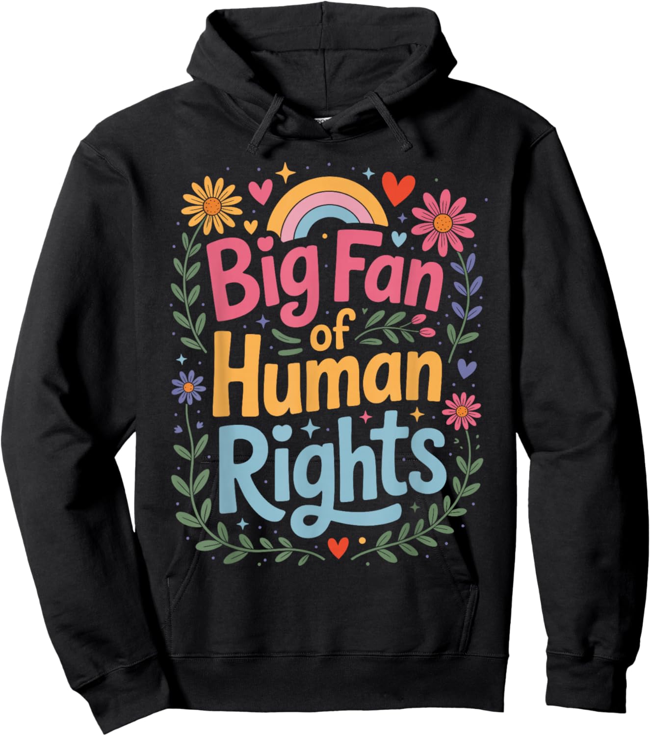 Big Fan of Human Rights Retro Hoodie - Hoodie | Black