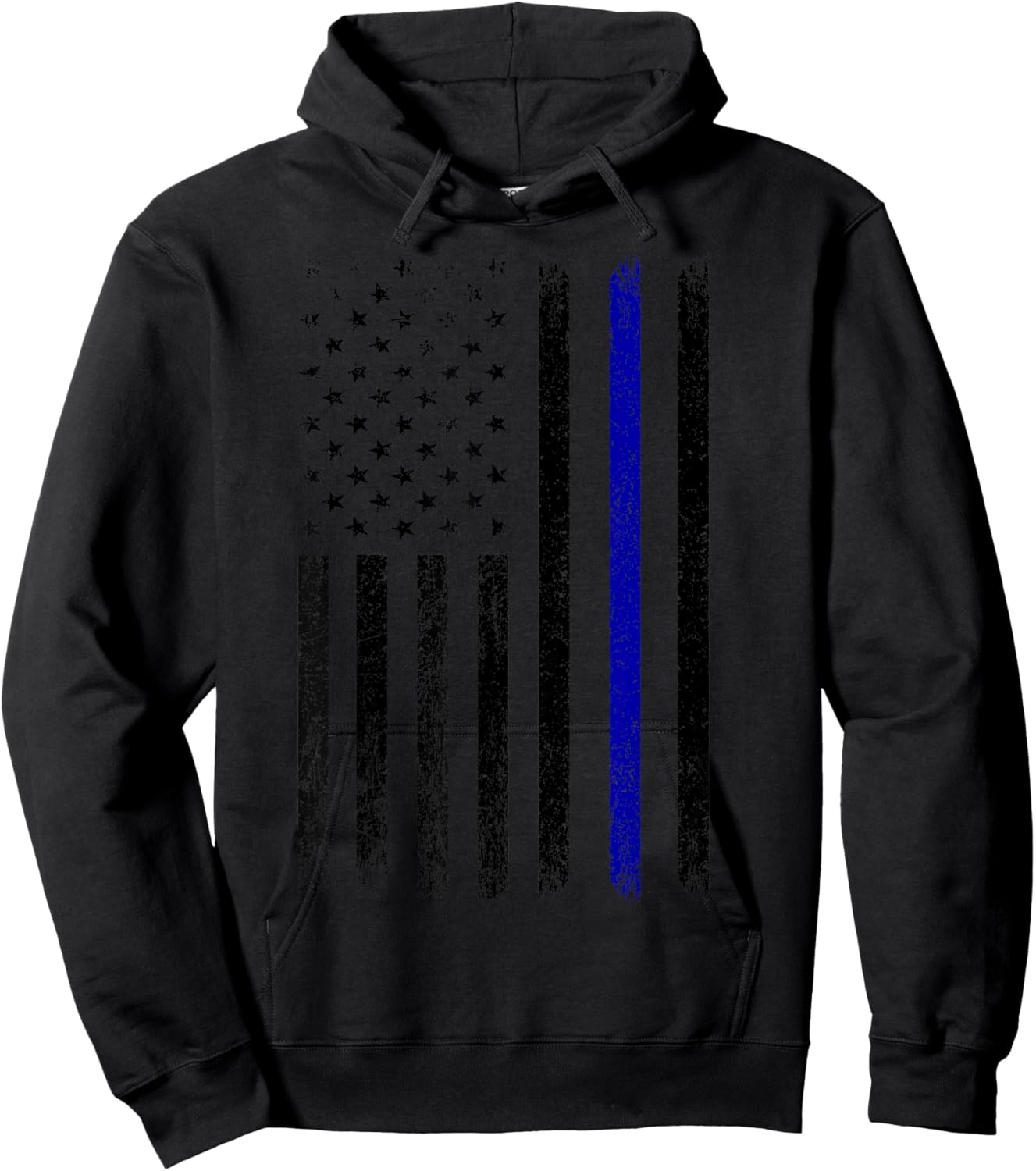Police Thin Blue Line Flag USA American Patriotic Hoodie - Hoodie | Black