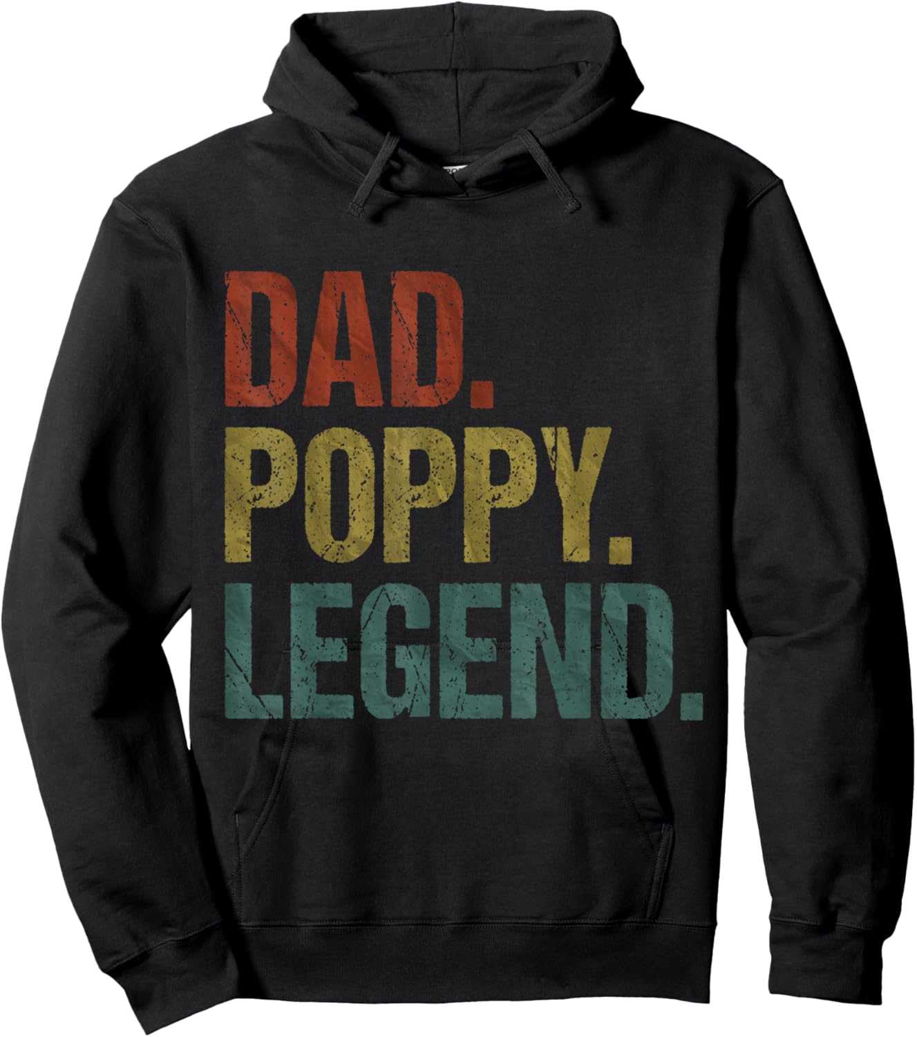 Dad Poppy Legend Vintage Retro Grandpa Father's Day Hoodie - Hoodie | Black