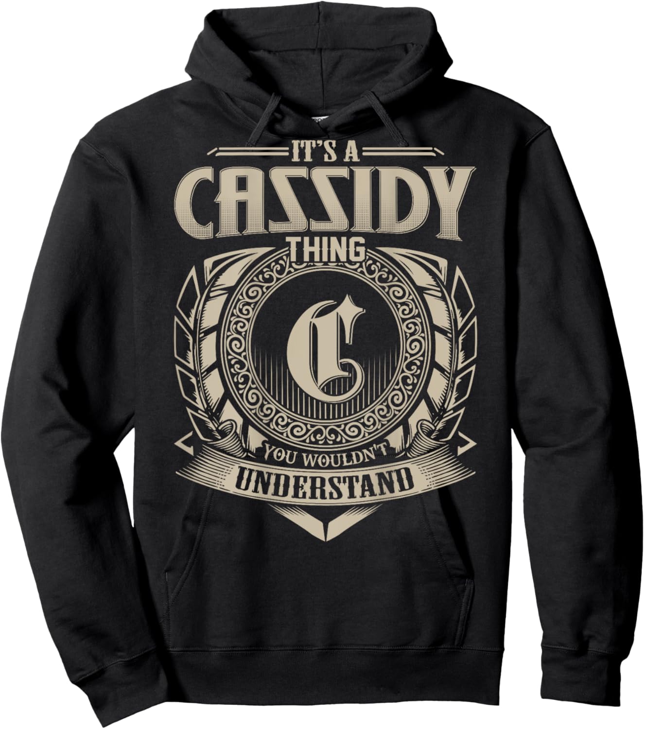 Proud CASSIDY Name Family Vintage -Adults, -Kids Black Small Modern Short Sleeve Hoodie - Hoodie | Black