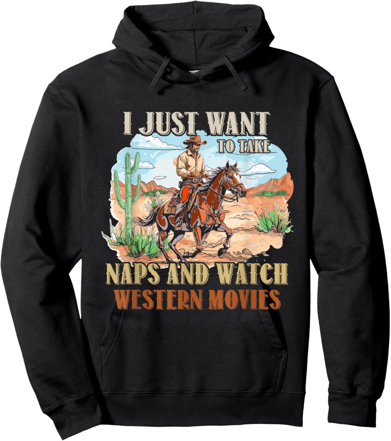 Take Naps And Watch Western Movie Lover Movie Fan Hoodie - Hoodie | Black