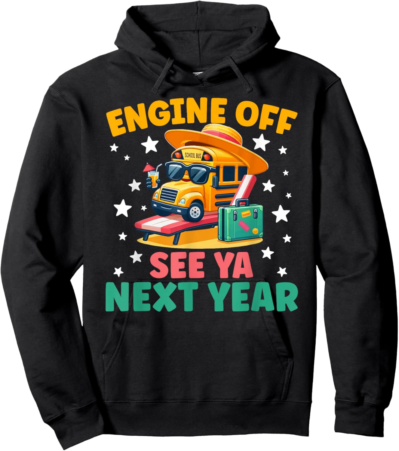 Engine Off Bus Driver Last Day of School Bus Driver Hoodie - Hoodie | Black