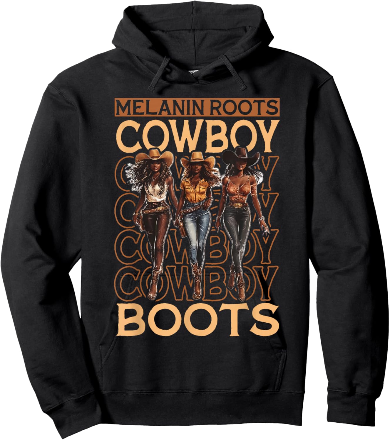 Melanin Cowgirls African Melanin Cowgirl Black History Hoodie - Hoodie | Black