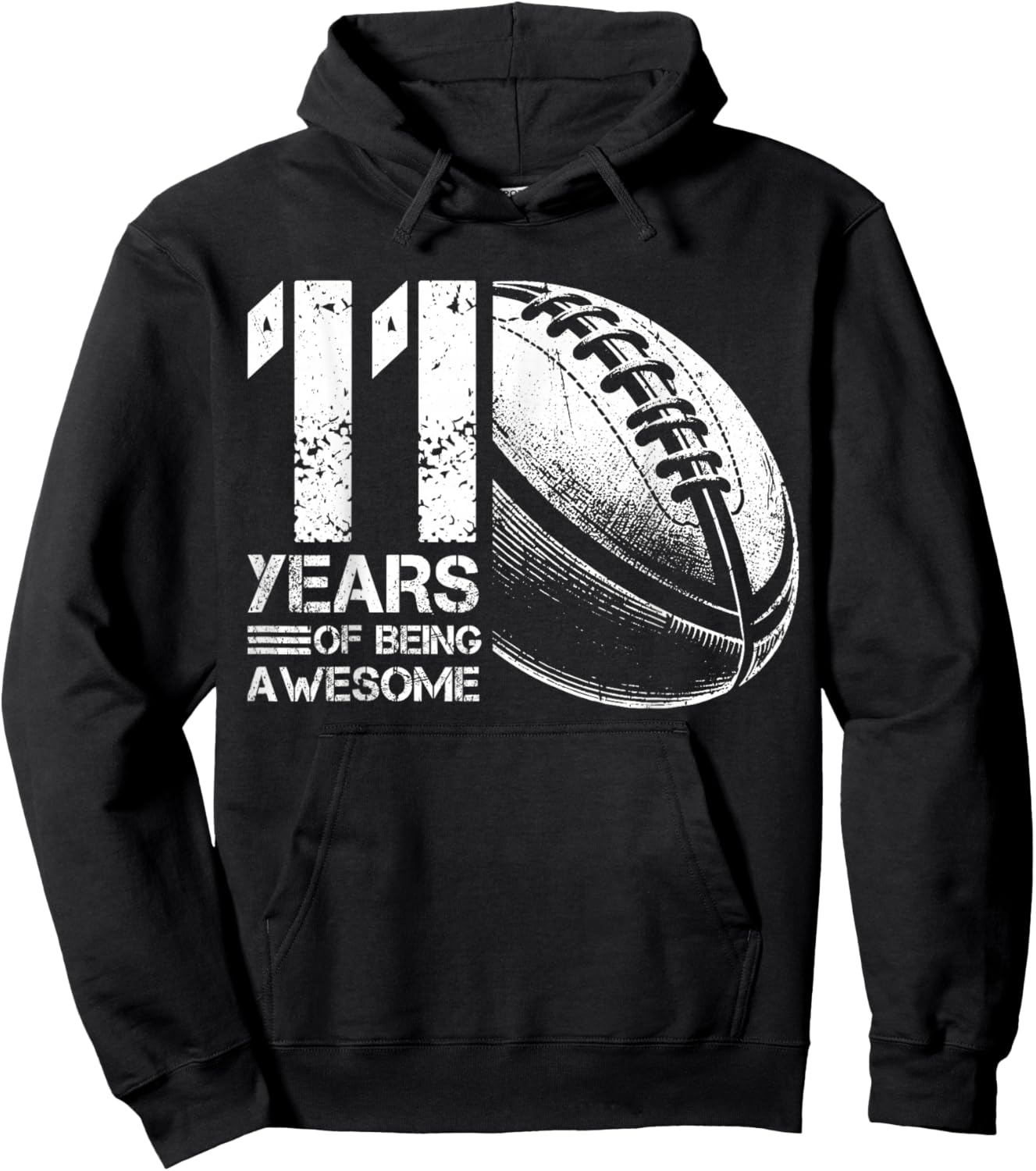 Retro Rugby Player for 11th Birthday Boy Girl 11 Years Old Hoodie - Hoodie | Black
