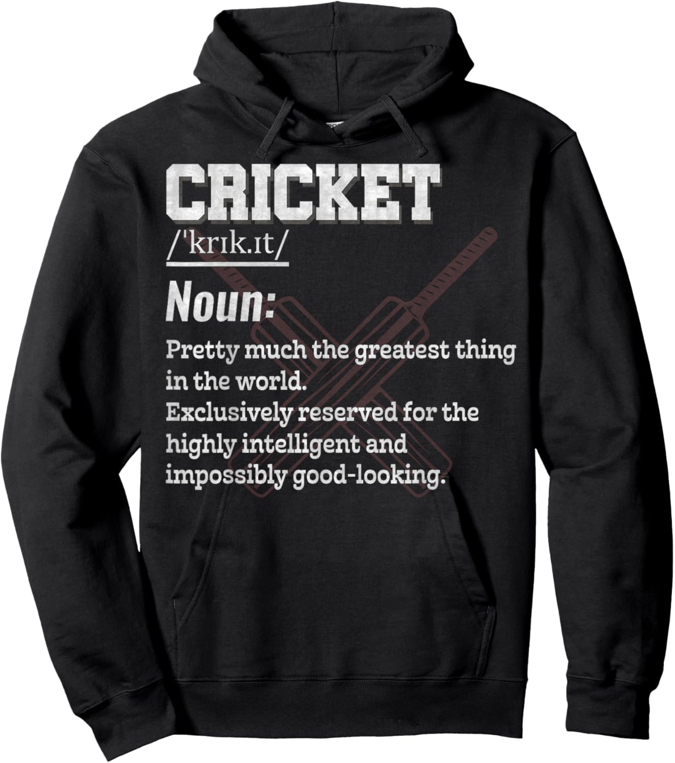 Cricket Definition For Sports Team Cricket Player Hoodie - Hoodie | Black