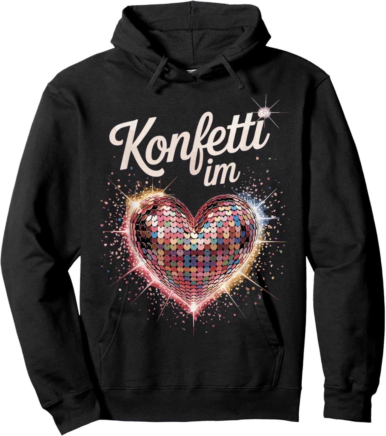 Confetti in the Heart Carnival Costume Women's Fancy Dress Outfit Hoodie - Hoodie | Black