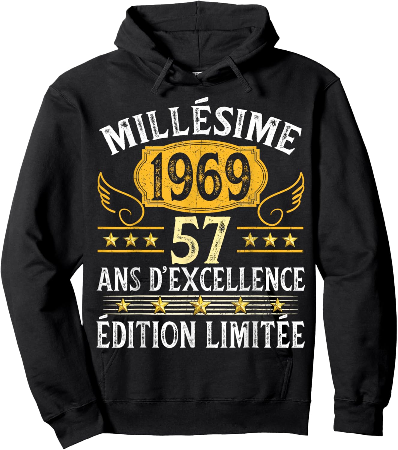 Vintage 1969 57 Years Birthday Man Woman Vintage 1969 Hoodie - Hoodie | Black