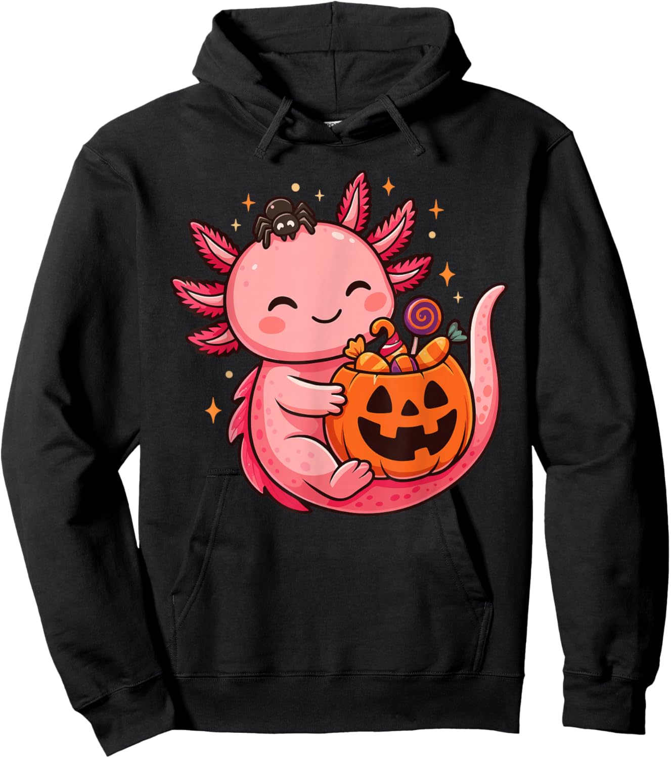 Cute Halloween Axolotl Spooky Animal Halloween Costume Hoodie - Hoodie | Black