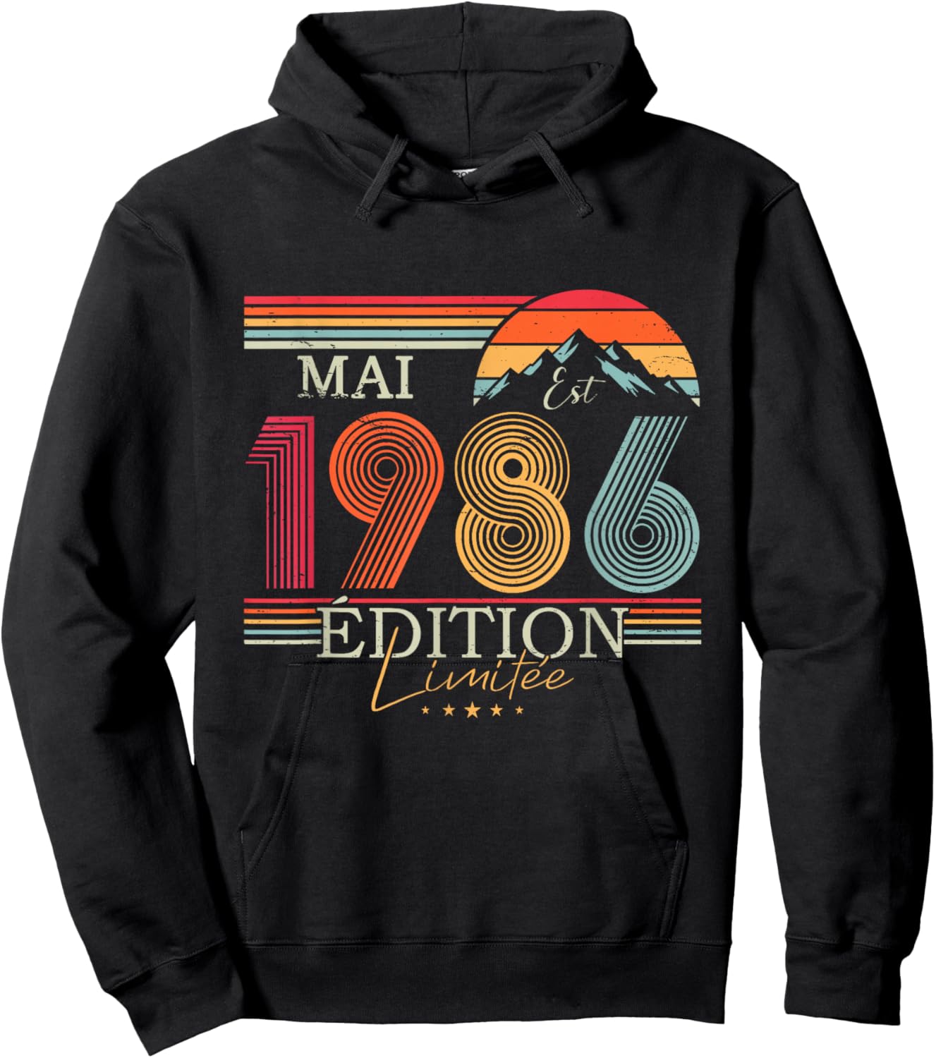 1986 Vintage May Birthday Retro Man Woman Gift Hoodie - Hoodie | Black