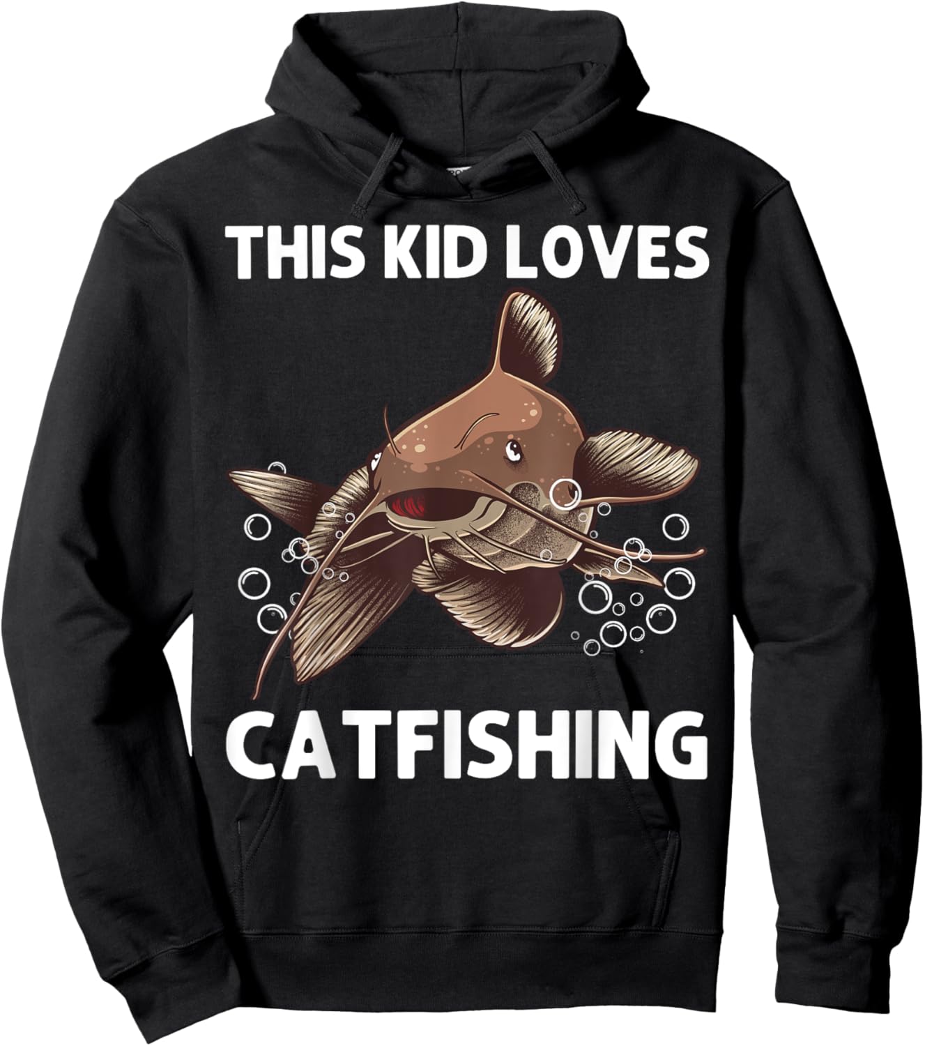 Cool Catfishing Design For Kids Boys Catfish Fish Catfishing Hoodie - Hoodie | Black
