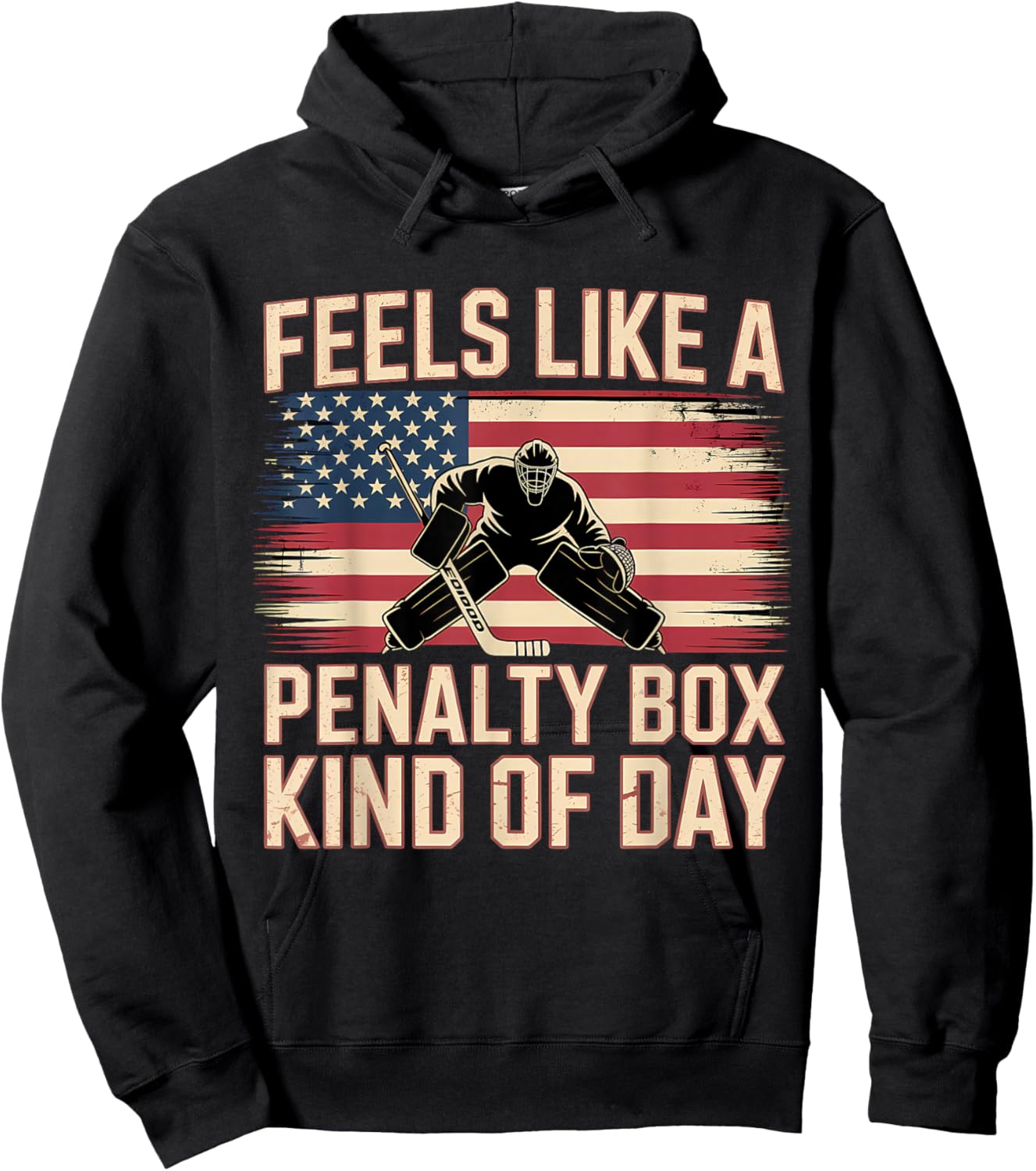 Feels Like A Penalty Box Kind of Day Funny Hockey Hoodie - Hoodie | Black