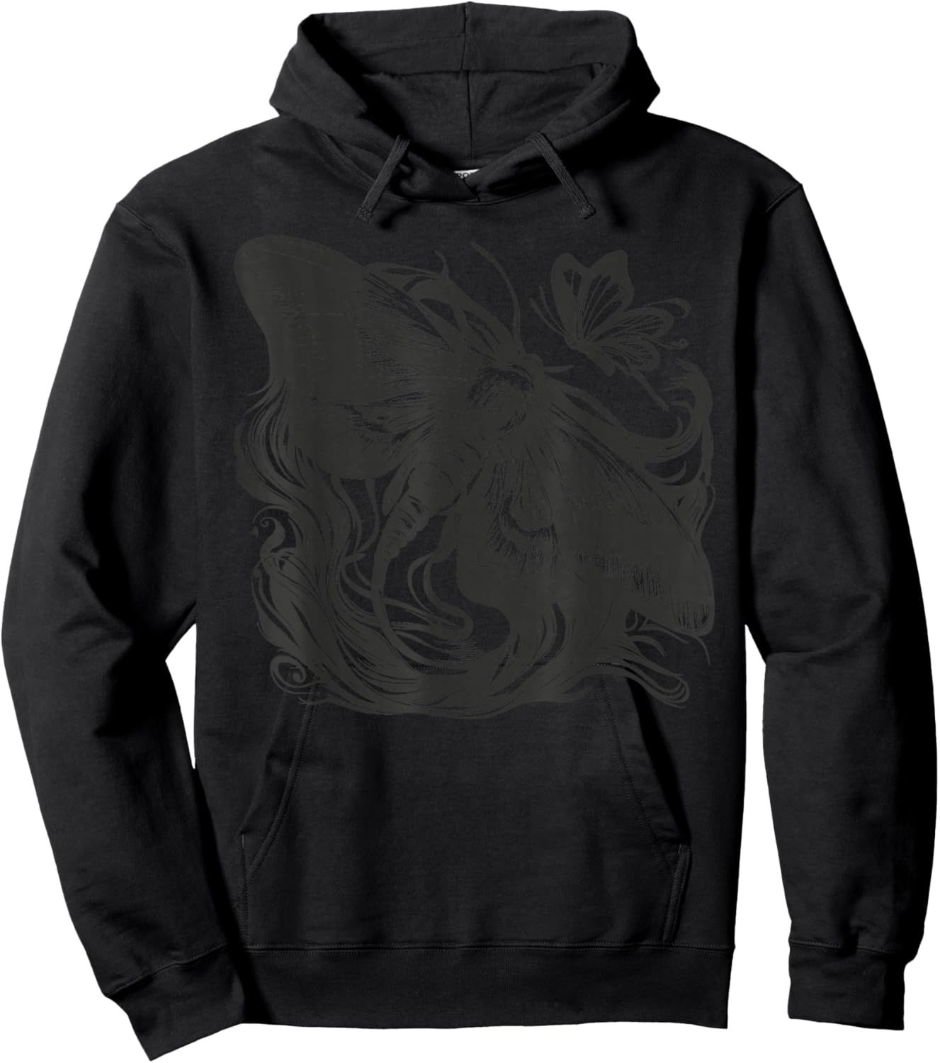Fairycore Cute Moth Aesthetic Floral Graphic for Girls Women Hoodie - Hoodie | Black
