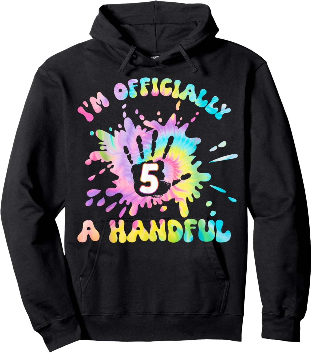 Kids I'm Officially a Handful 5th Birthday Party Funny Five Hoodie - Hoodie | Black