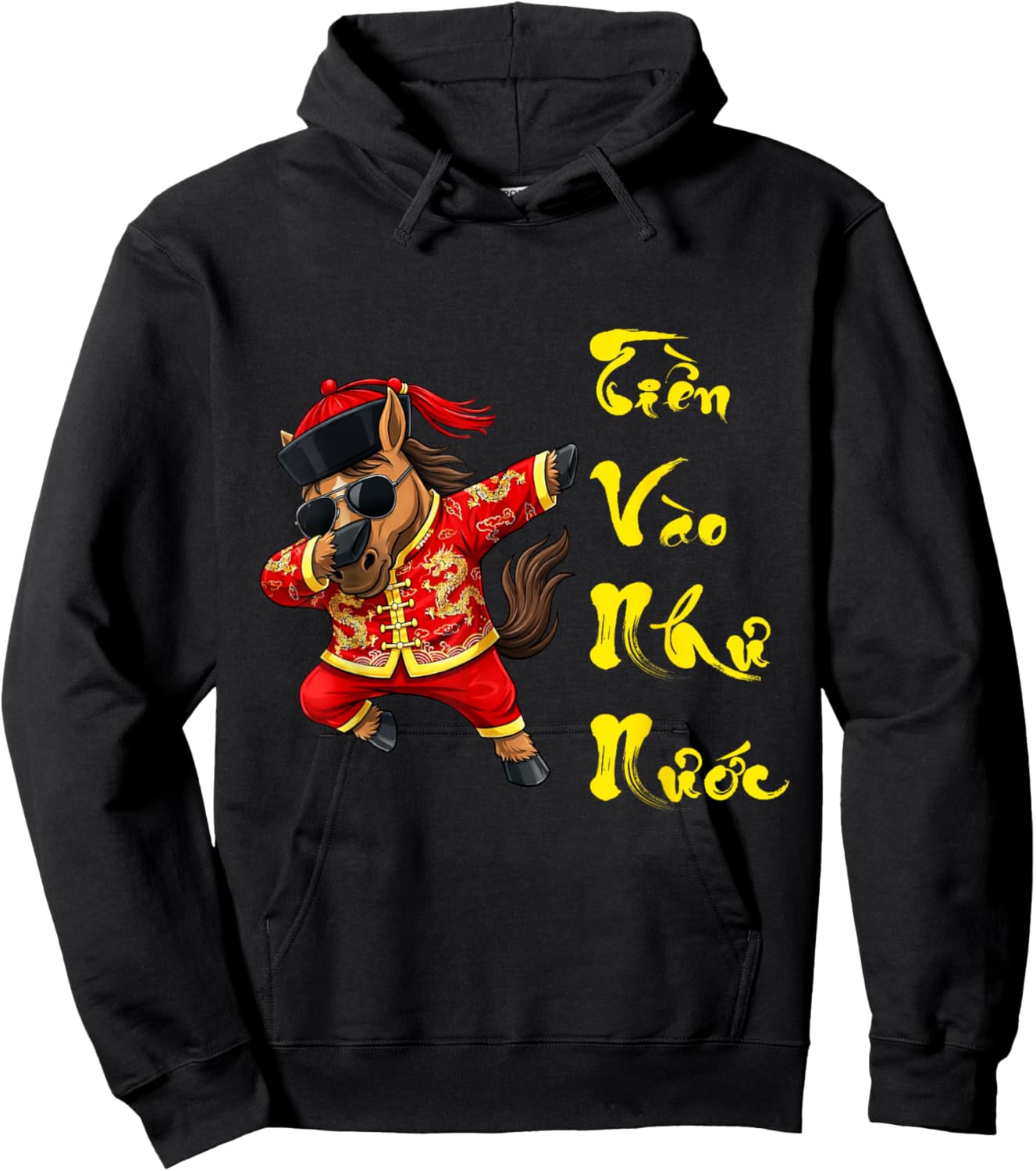 Tet Decoration 2026 New Year Lunar Vietnamese Year Horse Hoodie - Hoodie | Black