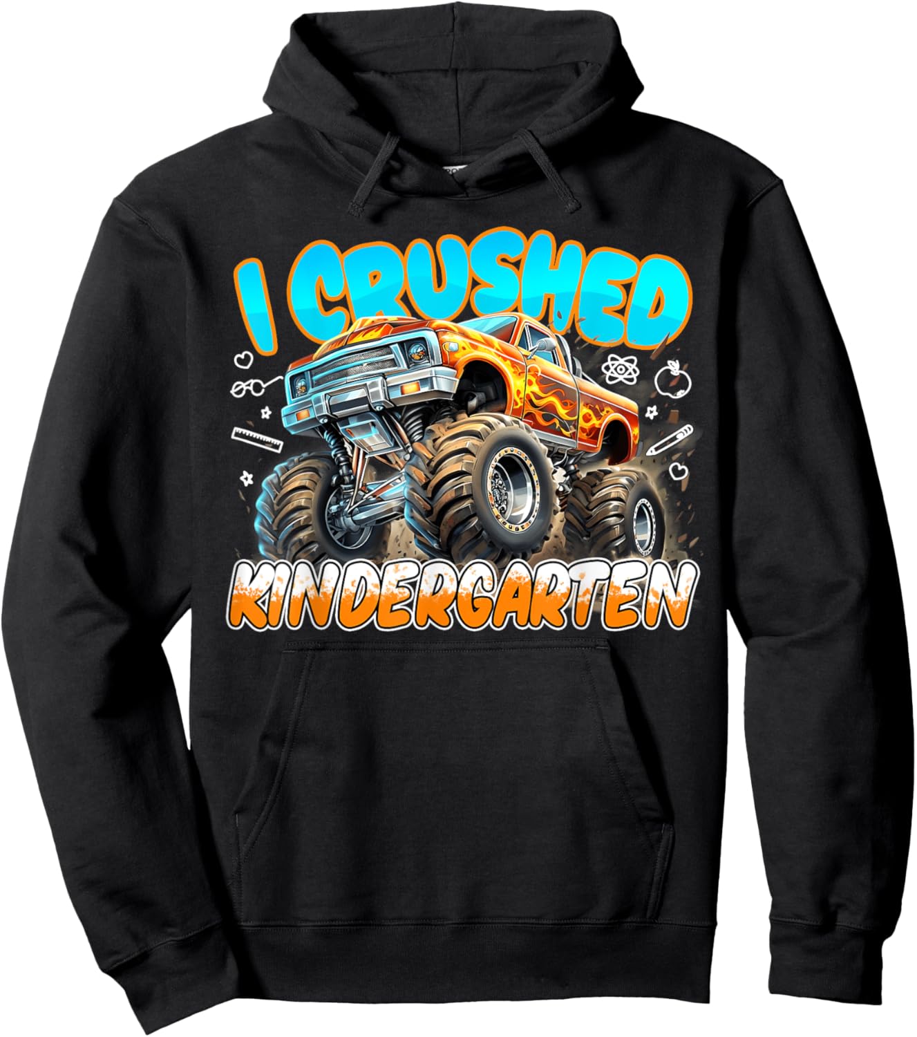 I Crushed Kindergarten Monster Truck Last Day School Hoodie - Hoodie | Black