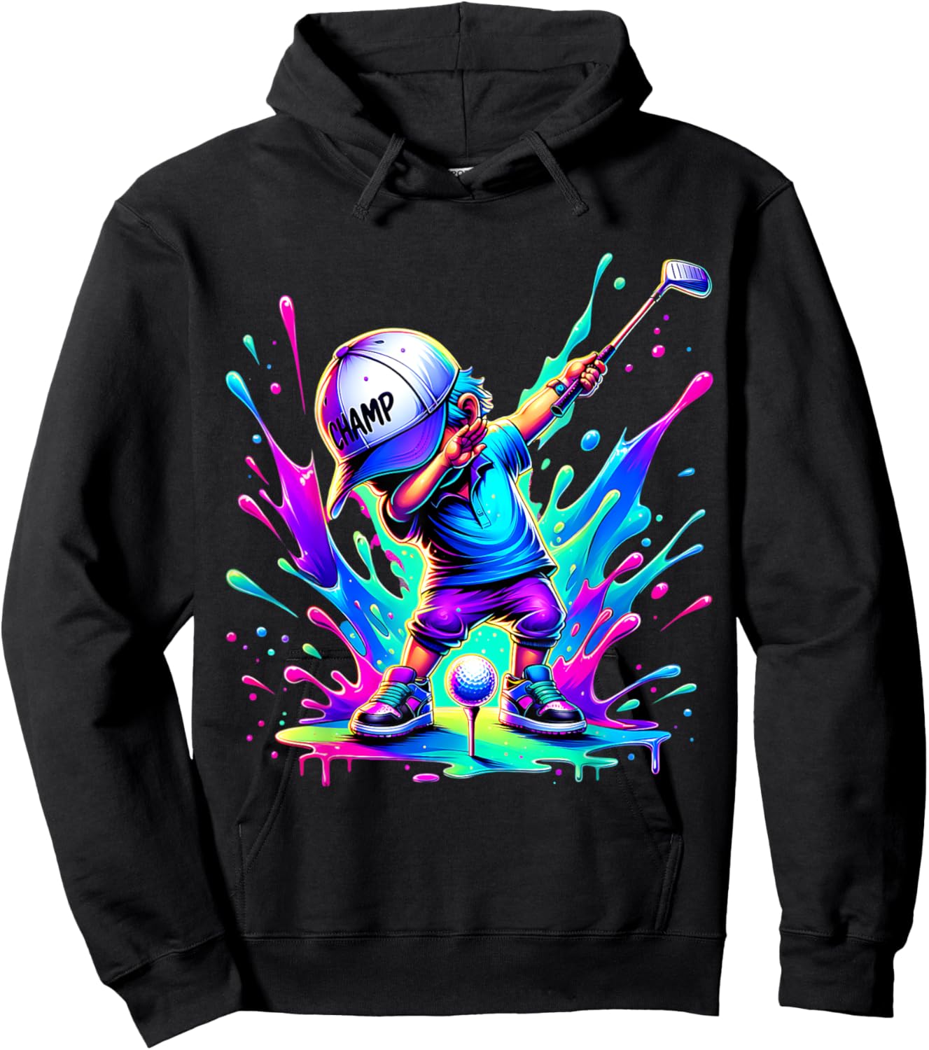 Dabbing Golfer Funny Golfing Golfer Dad Men Boys Kids Youth Hoodie - Hoodie | Black