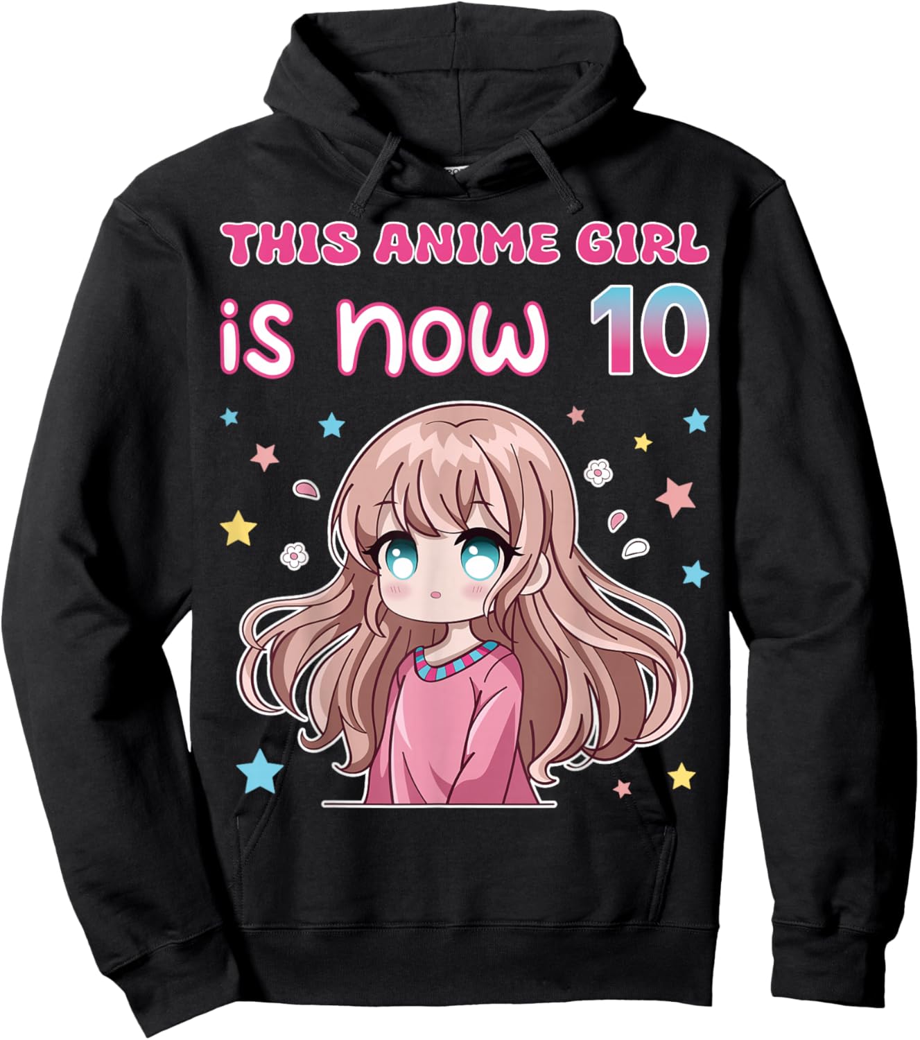 This Anime Girl Is Now 10 Japanese Anime Manga 10th Birthday Hoodie - Hoodie | Black