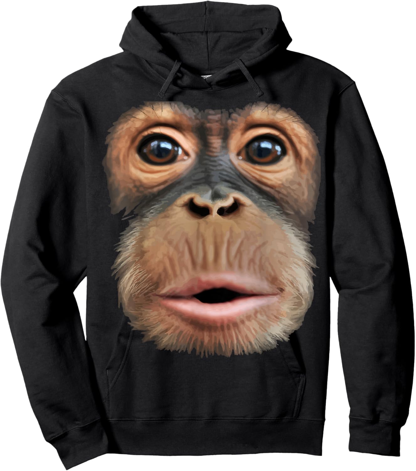 Monkey Face Breath Funny Men Women Halloween Costume Hoodie - Hoodie | Black
