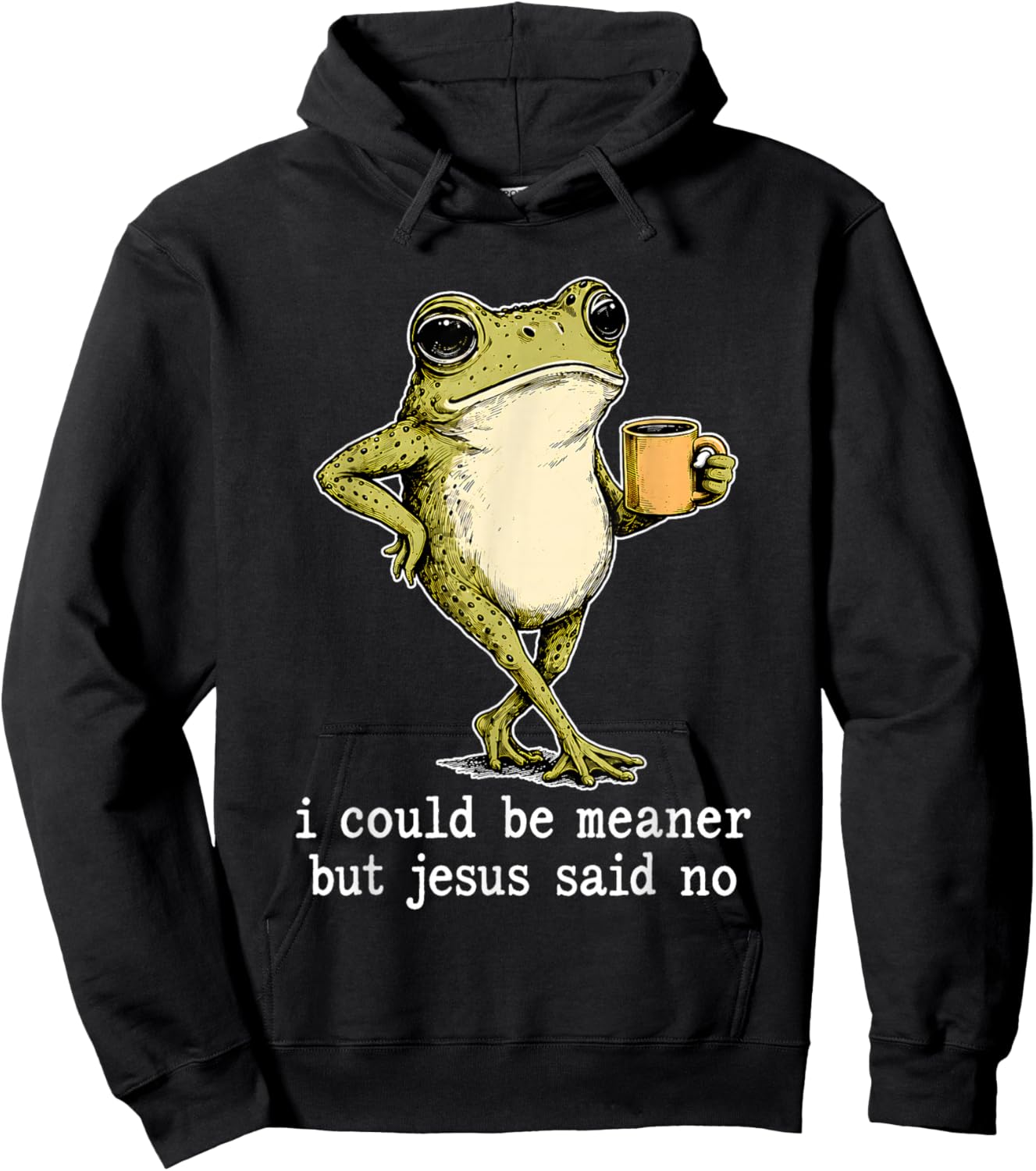 Frog I Could Be Meaner But Jesus Said No Hoodie - Hoodie | Black