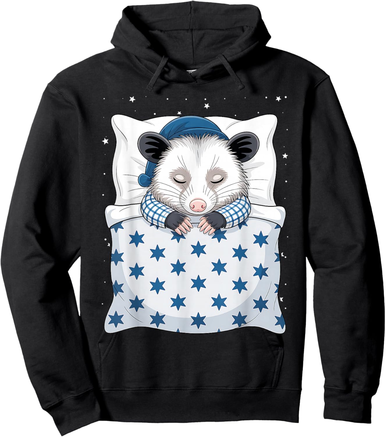 Funny Sleepy Possum Pajama Women Men Kids Boys and Girls Hoodie - Hoodie | Black