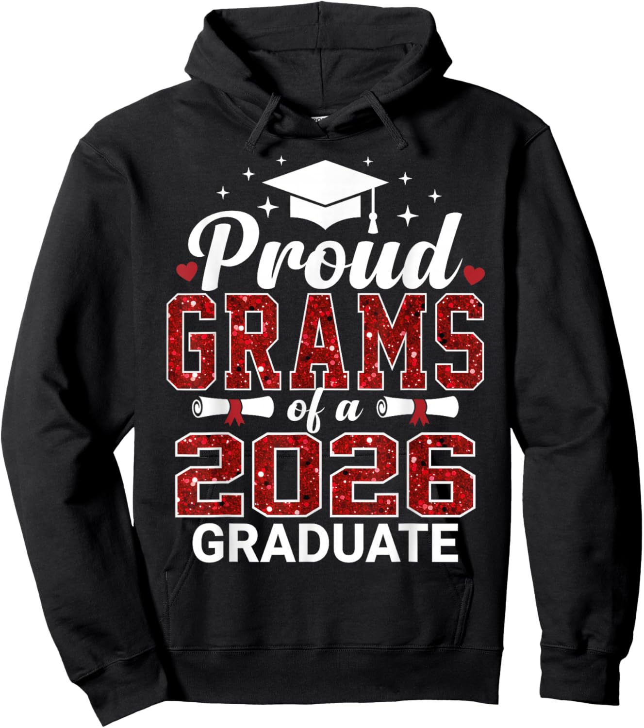 Proud Grams of a 2026 Graduate Senior Graduation Year Hoodie - Hoodie | Black