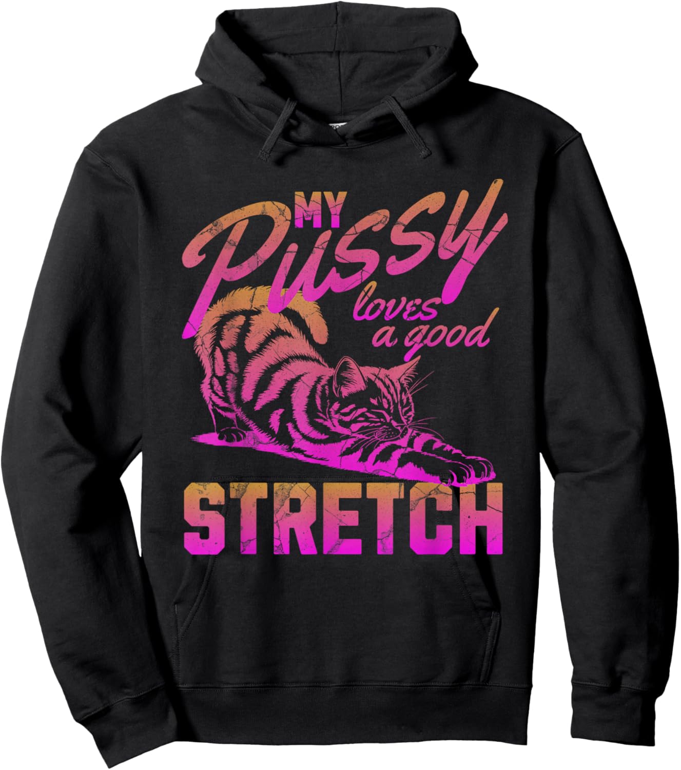 My Pussy Love A Good Stretch Funny Vintage Hoodie - Hoodie | Black