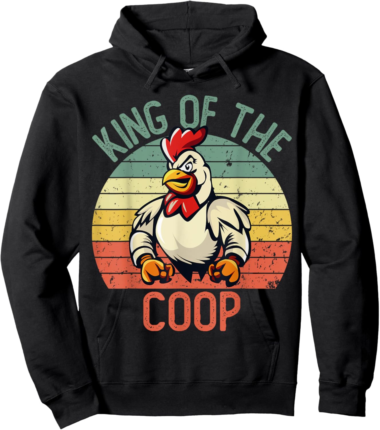 Hard Daddy Shirts Chicken King of the Coop Hoodie - Hoodie | Black