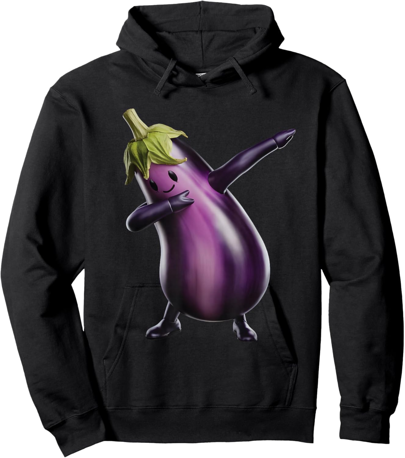 Eggplant Dabbing Hoodie - Hoodie | Black