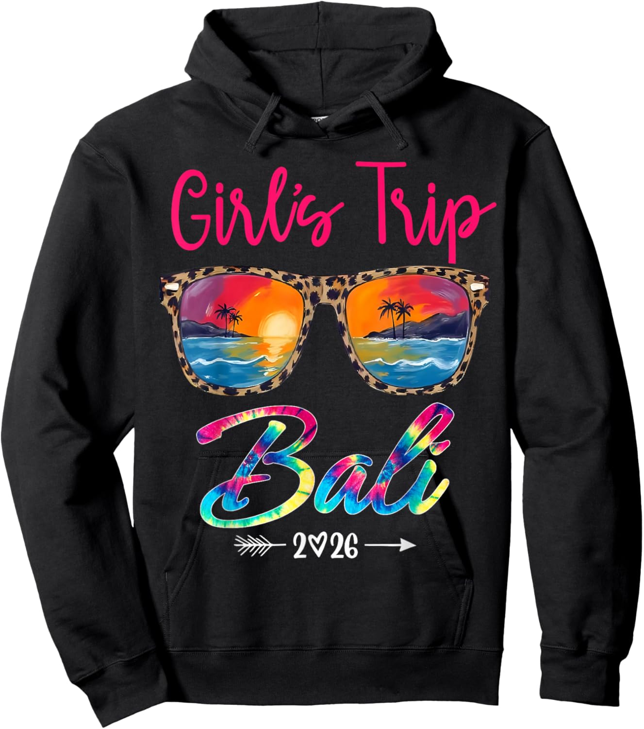 Girls Trip Bali 2026 Girls Weekend Summer Vacation Party Hoodie - Hoodie | Black