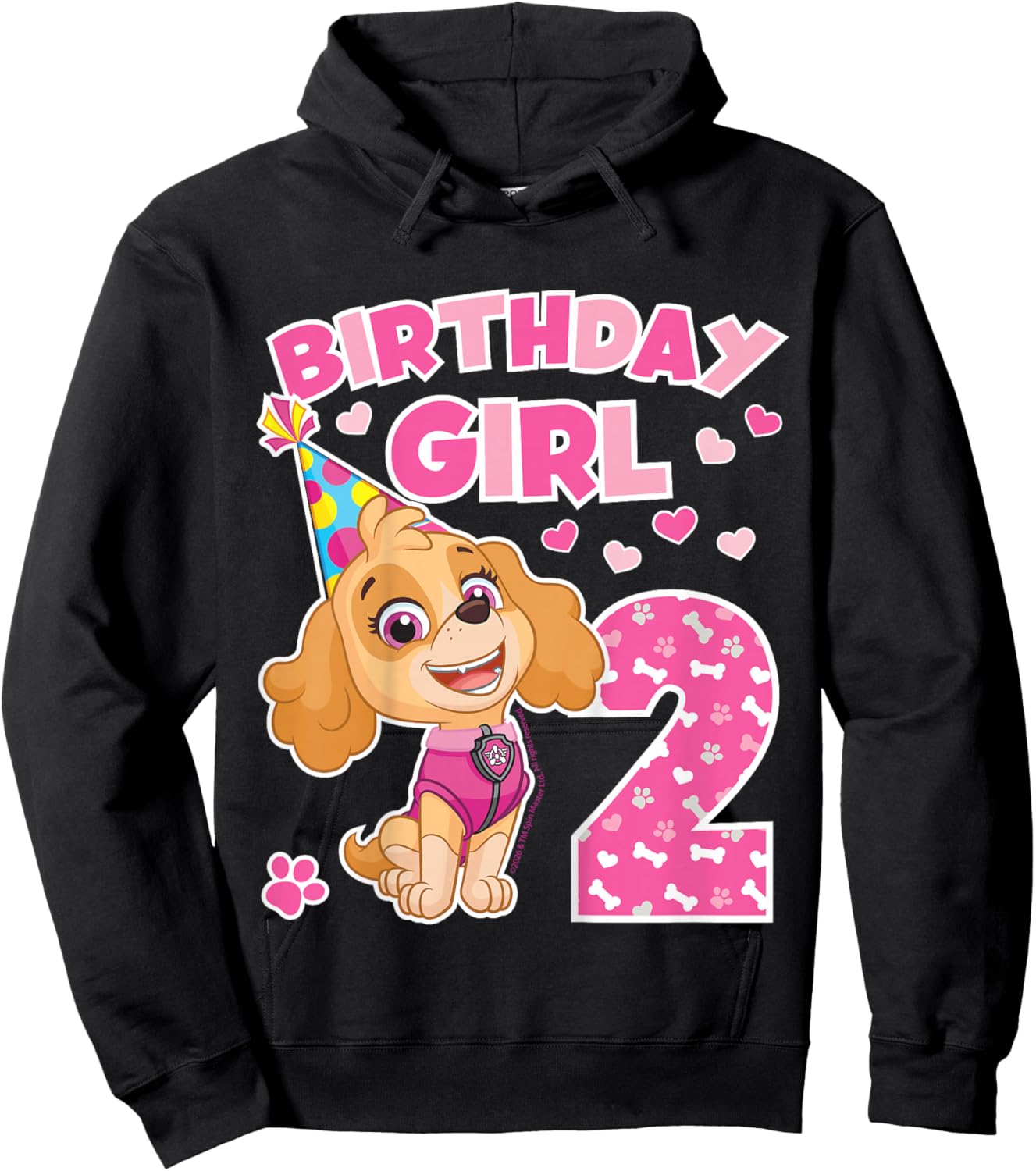 Official Paw Patrol Merchandise Skye Birthday Girl Age 2 Hoodie - Hoodie | Black