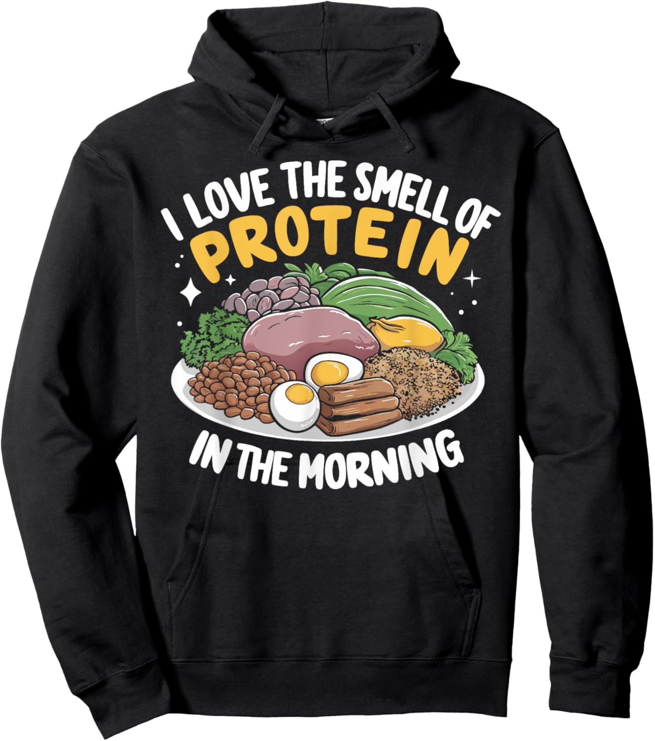 I love the Smell of Protein in the Morning Protein Hoodie - Hoodie | Black