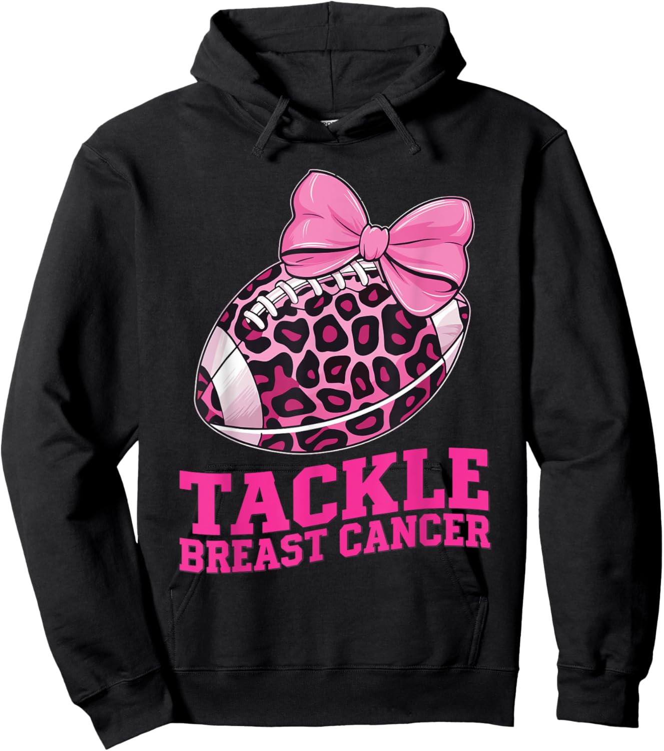 Tackle Breast Cancer Awareness American Football Women Kids Hoodie - Hoodie | Black
