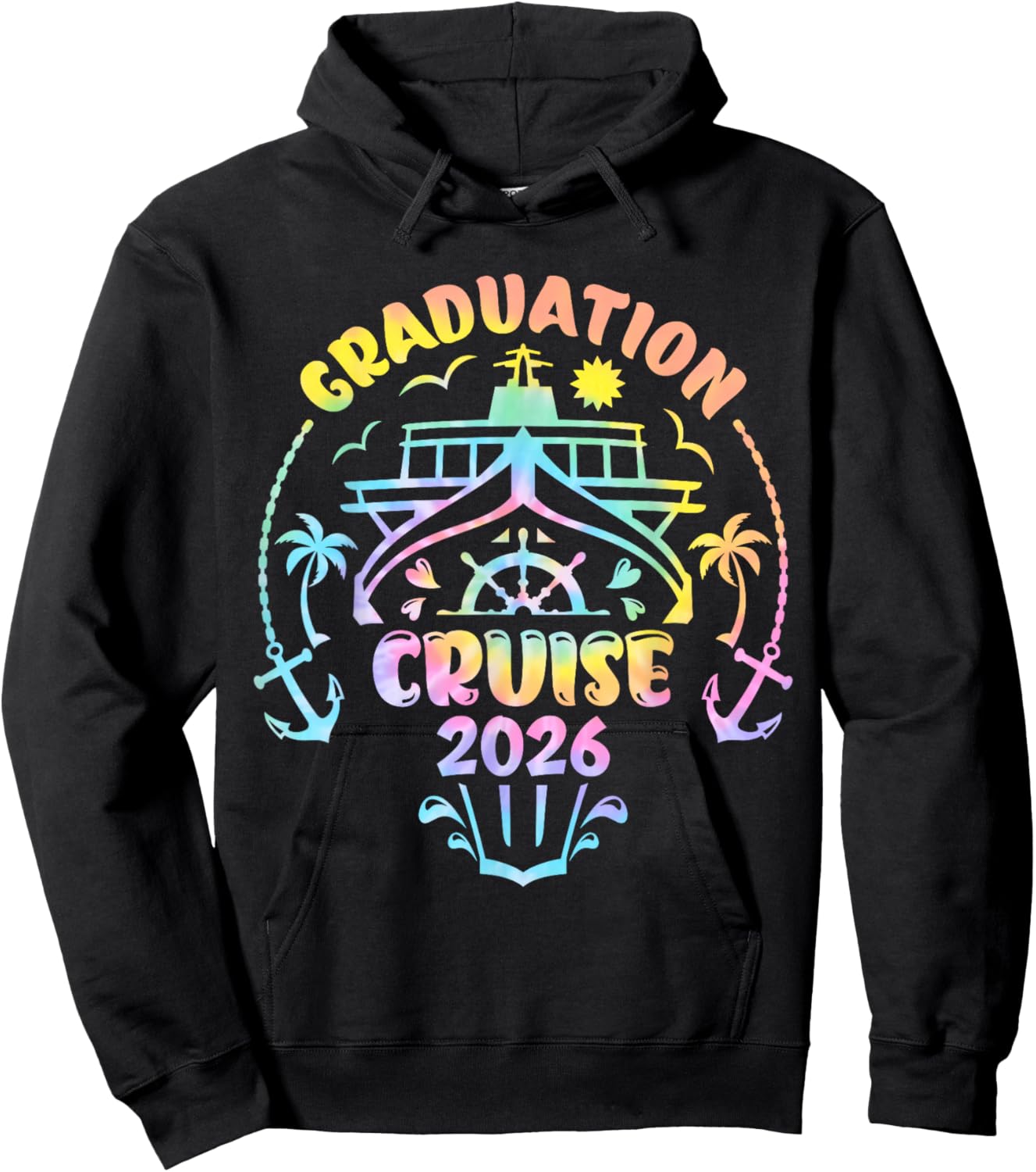 Tie Dye Graduation Cruise 2026 Matching Senior Cruise Party Hoodie - Hoodie | Black