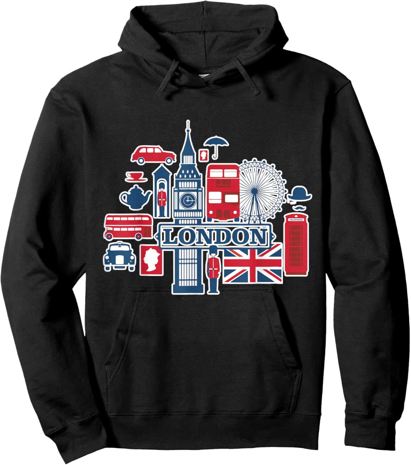 I Love London, Les Amoureux de l'Angleterre Hoodie - Hoodie | Black
