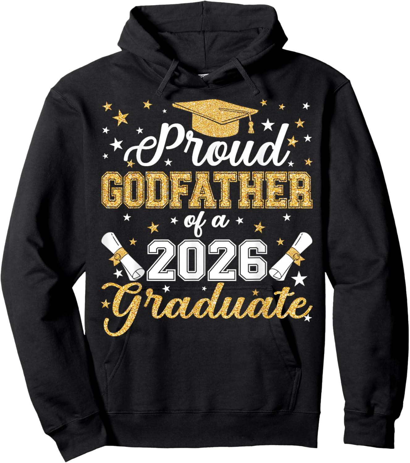 Proud Godfather of Class of 2026 Graduate Senior Graduation Hoodie - Hoodie | Black